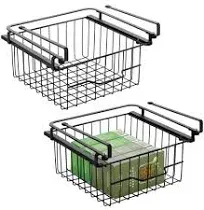 mDesign Compact Hanging Pullout Drawer Basket Organizer 2 Pack