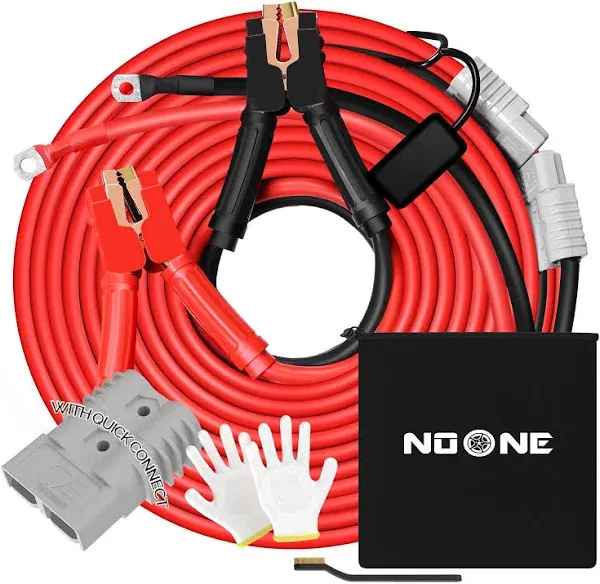 Noone Booster Jumper Cables Heavy Duty 2/0 Gauge 30 FT 1500 AMP with Quick Conne