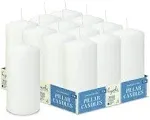 Hyoola White Pillar Candles 3x6 Inch - Unscented Pillar Candles - 12-Pack - European Made