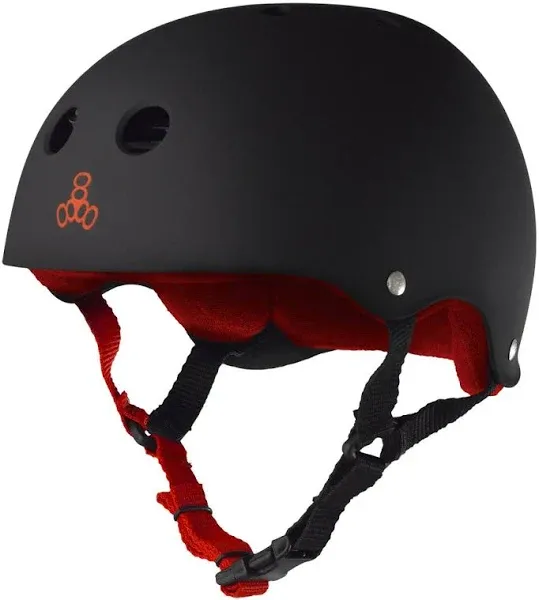 Triple Eight Sweatsaver Helmet - Black Rubber/Red Size XS NWT