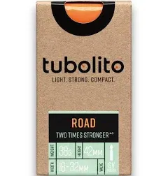 Tubolito Tubo Road Presta Tubes - 700c - 700 x 18-32c, 42mm PV (Black Valve)