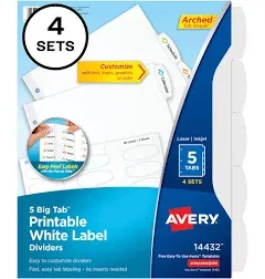 Avery Big Tab™ Label Dividers 5 Tabs, 4 Sets (14432) | Avery.com