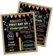 First Day of School Sign, First Day of School Board, 14&#034; x 11&#034; Double-Sided &amp;...