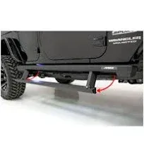 2022 Jeep Wrangler ActionTrac Series Running Boards, Powdercoated Textured Black, Powered, Aluminum, Set of 2, Sport Utility, 69.6 in. 3036571 by Aries®