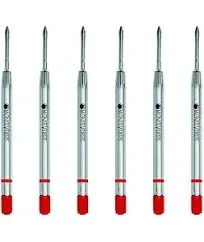 Monteverde Ballpoint Pen Refill Fine Point Red Ink 6 Pack