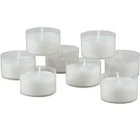 Stonebriar Unscented Long Burning Clear Cup Tealight Candles with 8 Hour Burn Time, 48 Pack, White