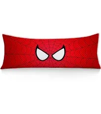 Spider Red Man Body Pillow Cover with Hidden Zipper 20x54inches Double Printe...