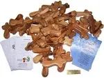 50 Small Olive Wood Pocket/Holding Crosses