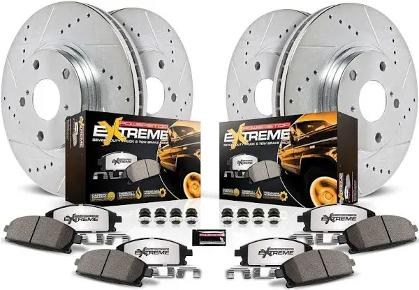 Power Stop K6375-36 Front and Rear Z36 Truck &amp; Tow Brake Kit, Carbon Fiber Ce...