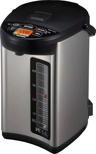 Zojirushi CV-JAC50XB, VE Hybrid Water Boiler &amp; Warmer, 5.0 Liter, Stainless Blac