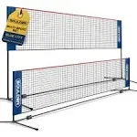 Boulder Portable Badminton Net Set - for Tennis, Soccer Tennis, Pickleball, Kids Volleyball - Easy Setup Nylon Sports Net with Poles (Blue/Red, 17 ft)