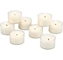 Stonebriar 48 Pack Unscented Long Burning Clear Cup Tealight Candles