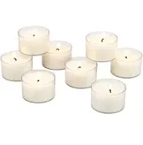 Stonebriar Unscented Long Burning Clear Cup Tealight Candles with 8 Hour Burn Time