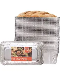 PARTY BARGAINS 2 Lb Aluminum Loaf Pan 8.5" x 4.5" x 2.5" Heavy Duty Disposable Bread Pans for Perfect for Baking