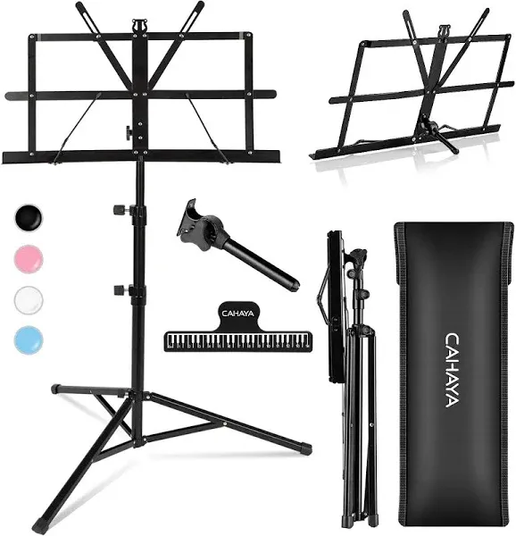 CAHAYA 2 in 1 Dual Use Extra Stable Reinforced Folding Sheet Music Stand