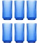 TarHong Mesa Jumbo Cobalt Glasses, Set of 6 - Blue