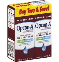 Bausch + Lomb Opcon-A Eye Drops Clinically Proven Allergy Relief .5oz Ugly Box