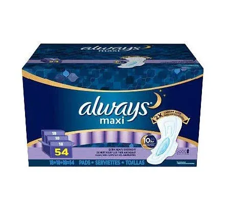 Always Maxi Pad Sz 5 Ex Hvy Ovrnt W/wing - 14 CT