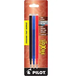 Pilot Frixion Erasable Ballpoint Pen Refill in Pink, Purple, and Turquoise - Pack of 3