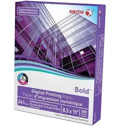 Xerox Bold Digital Printing Paper, 1 Ream, Letter Size (8 1/2" x 11"), 100 (U.S.) Brightness, 32 Lb Text (120 gsm), FSC Certified, Ream Of 500 Sheets