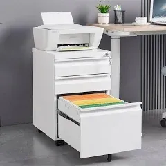 3 Drawer Mobile File Cabinet with Lock