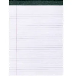 Roaring Spring Legal Pads, 40 Sheets, 8 1/2" x 11 3/4", 30% Recycled, White, Pack Of 12