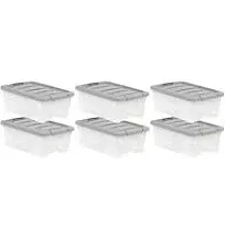 Stackable Plastic Storage Bins (19 Qt. - 6 Pack)