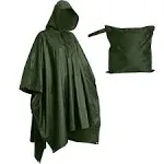 Lingito Heavy Duty Rain Poncho for Backpacking, Waterproof Lightweight for Adults, Military, Emergency, Camping, Men, Women