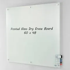 Global Industrial 60"W x 48"H Frosted Glass Dry Erase Board