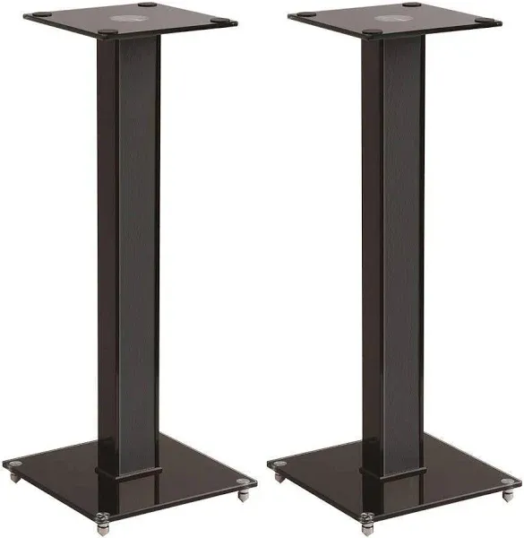 Elements Speaker Stand - 28 Inch Pair, Cable Management, Strong Tempered Glass B