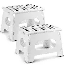 Folding Lightweight Step Stool is Sturdy Enough to Support Adults and Safe En...