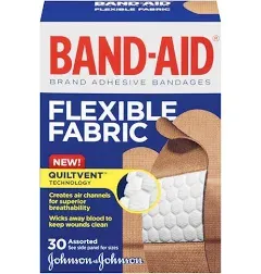 Band-Aid Flexible Fabric Premium Adhesive Bandages, 3/4 inch x 3 inch, 100/Box