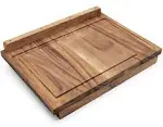 Ironwood Gourmet Double-Sided Countertop Pastry/Cutting Board Gravy Groove - Acacia Wood