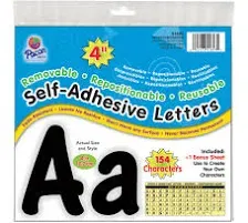 PACON Pacon 4&#034; Self-Adhesive Uppercase and Lowercase Letters 154-Count Black ...