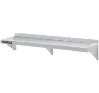 GSW USA WS-W1448 14&#034; x 48&#034; Stainless Wall Mount Shelf w/ Mounting Brackets