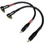 CESS-167-6i RCA Right Angle to Straight Type male to male Preamp Jumpers Patch Cable, 2 Pack (6 inches)