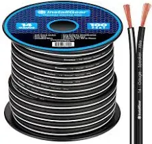 InstallGear 14 Gauge AWG 30ft Black Speaker Wire Cable - Use for Car Speakers Stereos, Home Theater Speakers, Surround Sound, Radio