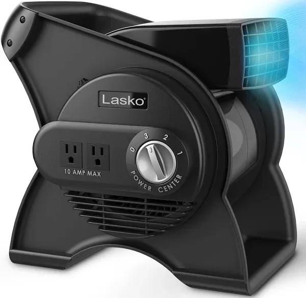 Lasko 12” Utility Fan for Job Site or Home Use, 289 CFM, Pivoting High Velocity