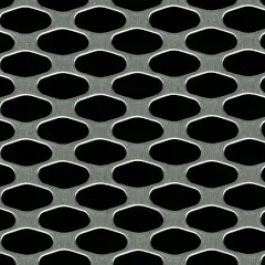 customcargrills 6"x36" Perforated GT Grill Mesh Sheet - Silver - Shipped Flat, 0.37 x 0.75 inch ellipse hole opening, 0.065" thick raw Aluminum, Made in USA