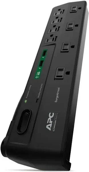 APC SurgeArrest 8-Outlet Essential Surge Protector w/ 2 USB Ports