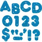 Trend Ready Letters Sparkles Letter Set, Blue Sparkle, 4"H,