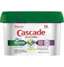 Cascade Platinum Dishwasher Pods, Actionpacs + Oxi Dishwasher Detergent, Fresh, 62 Count