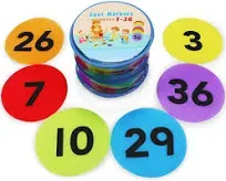 Carpet Spot Markers with Numbers 1-36 for Teachers and Kids, Classroom Floor Circles Dots Rug Mats for Kindergarten Preschool Organization, 4 Inch 36 Pack