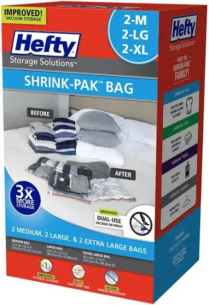 Hefty Shrink-Pak Vacuum Seal Storage Bags