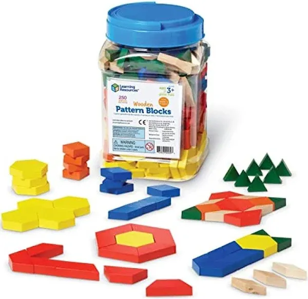 Learning Resources Wooden Pattern Blocks 250Pcs Ast 0334