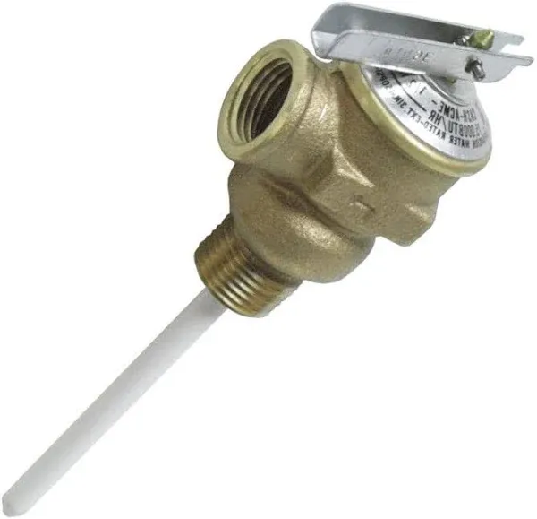 Camco Temperature & Pressure Relief Valve 1/2" w/4" Probe