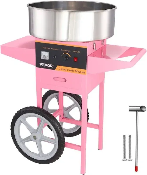 VEVOR Electric Cotton Candy Machine Commercial Candy Floss Maker with Stainless Steel Bowl for Home Kids Birthday Family Party