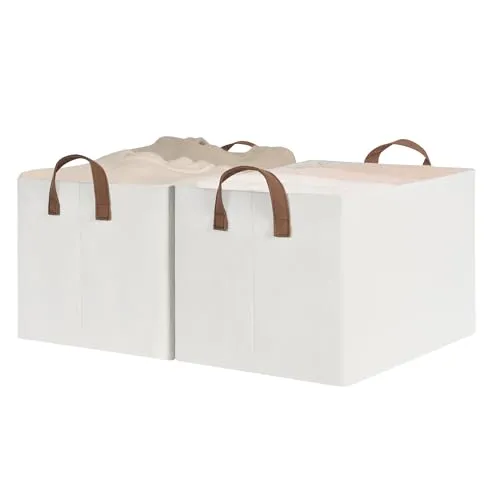 StorageWorks Extra Large Storage Bins, Fabric Storage Bins for Shelves, Storage Baskets with Metal Frame, closet Baskets and Bin