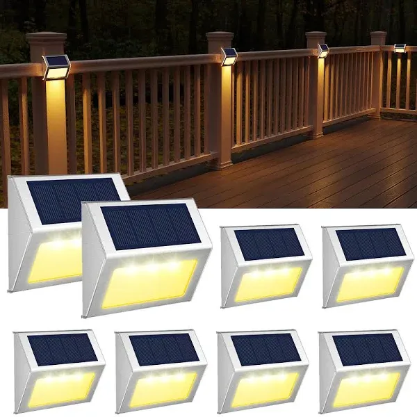 JSOT Solar Lights Outdoor for Deck,Waterproo<wbr/>f Solar Powered Steps Light Outdo...