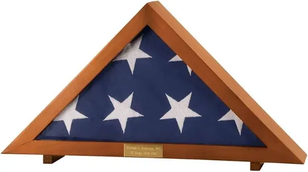 Fox Valley Traders Personalized Display Case for Veterans Burial Flag